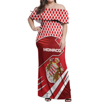 Personalized Monaco Off Shoulder Maxi Dress Coat Of Arms Unique Style - Wonder Print Shop