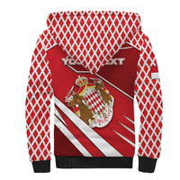 Personalized Monaco Sherpa Hoodie Coat Of Arms Unique Style - Wonder Print Shop