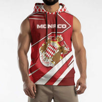 Personalized Monaco Sleeveless Hoodie Coat Of Arms Unique Style - Wonder Print Shop