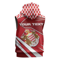 Personalized Monaco Sleeveless Zip Hoodie Coat Of Arms Unique Style - Wonder Print Shop