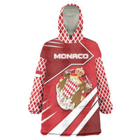 Personalized Monaco Wearable Blanket Hoodie Coat Of Arms Unique Style - Wonder Print Shop