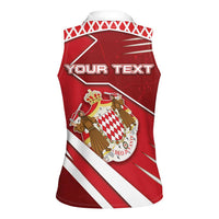 Personalized Monaco Women Sleeveless Polo Shirt Coat Of Arms Unique Style - Wonder Print Shop