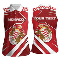Personalized Monaco Women Sleeveless Polo Shirt Coat Of Arms Unique Style - Wonder Print Shop