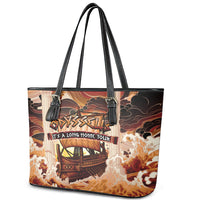Odysseus World Tour Leather Tote Bag Ancient Greek Mythology