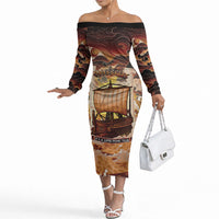 Odysseus World Tour Off The Shoulder Long Sleeve Dress Ancient Greek Mythology