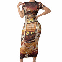 Odysseus World Tour Short Sleeve Bodycon Dress Ancient Greek Mythology