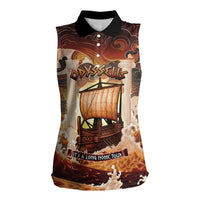 Odysseus World Tour Women Sleeveless Polo Shirt Ancient Greek Mythology