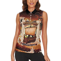 Odysseus World Tour Women Sleeveless Polo Shirt Ancient Greek Mythology