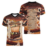 Odysseus World Tour Women V-Neck T-Shirt Ancient Greek Mythology