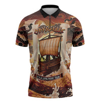 Odysseus World Tour Zipper Polo Shirt Ancient Greek Mythology