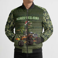 Dinosaur Christmas Bomber Puffer Jacket Merry Rexmas - Wonder Print Shop
