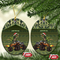 Dinosaur Christmas Ceramic Ornament Merry Rexmas - Wonder Print Shop