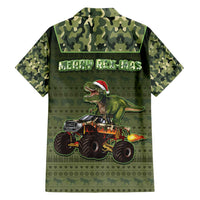 Dinosaur Christmas Family Matching Long Sleeve Bodycon Dress and Hawaiian Shirt Merry Rexmas - Wonder Print Shop