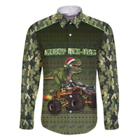 Dinosaur Christmas Family Matching Long Sleeve Bodycon Dress and Hawaiian Shirt Merry Rexmas - Wonder Print Shop