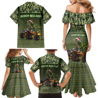Dinosaur Christmas Family Matching Mermaid Dress and Hawaiian Shirt Merry Rexmas - Wonder Print Shop