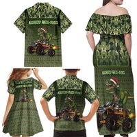 Dinosaur Christmas Family Matching Off Shoulder Maxi Dress and Hawaiian Shirt Merry Rexmas - Wonder Print Shop