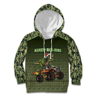 Dinosaur Christmas Kid Hoodie Merry Rexmas - Wonder Print Shop