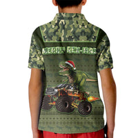 Dinosaur Christmas Kid Polo Shirt Merry Rexmas - Wonder Print Shop