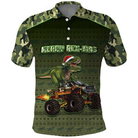 Dinosaur Christmas Polo Shirt Merry Rexmas - Wonder Print Shop