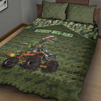 Dinosaur Christmas Quilt Bed Set Merry Rexmas - Wonder Print Shop
