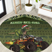 Dinosaur Christmas Round Carpet Merry Rexmas - Wonder Print Shop
