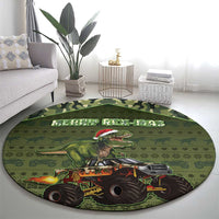 Dinosaur Christmas Round Carpet Merry Rexmas - Wonder Print Shop