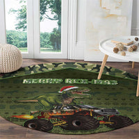 Dinosaur Christmas Round Carpet Merry Rexmas - Wonder Print Shop