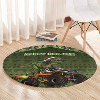 Dinosaur Christmas Round Carpet Merry Rexmas - Wonder Print Shop