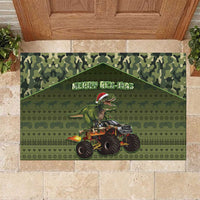Dinosaur Christmas Rubber Doormat Merry Rexmas - Wonder Print Shop