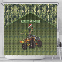 Dinosaur Christmas Shower Curtain Merry Rexmas - Wonder Print Shop