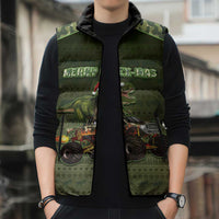 Dinosaur Christmas Sleeveless Puffer Jacket Merry Rexmas - Wonder Print Shop