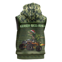Dinosaur Christmas Sleeveless Zip Hoodie Merry Rexmas - Wonder Print Shop
