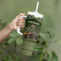 Dinosaur Christmas Tumbler With Handle Merry Rexmas - Wonder Print Shop