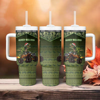 Dinosaur Christmas Tumbler With Handle Merry Rexmas - Wonder Print Shop