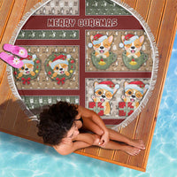 Corgi Christmas Beach Blanket Merry Corgmas - Wonder Print Shop