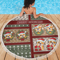 Corgi Christmas Beach Blanket Merry Corgmas - Wonder Print Shop