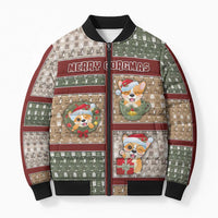 Personalized Corgi Christmas Bomber Puffer Jacket Merry Corgmas - Wonder Print Shop