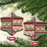Personalized Corgi Christmas Ceramic Ornament Merry Corgmas - Wonder Print Shop