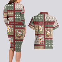 Personalized Corgi Christmas Couples Matching Long Sleeve Bodycon Dress and Hawaiian Shirt Merry Corgmas - Wonder Print Shop