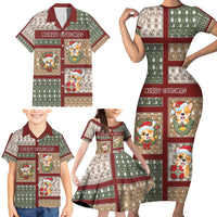 Personalized Corgi Christmas Family Matching Short Sleeve Bodycon Dress and Hawaiian Shirt Merry Corgmas - Wonder Print Shop
