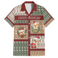 Personalized Corgi Christmas Family Matching Short Sleeve Bodycon Dress and Hawaiian Shirt Merry Corgmas - Wonder Print Shop