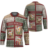 Personalized Corgi Christmas Hockey Jersey Merry Corgmas - Wonder Print Shop