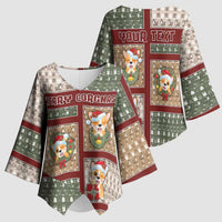 Personalized Corgi Christmas Kimono Sleeve Blouse Merry Corgmas - Wonder Print Shop