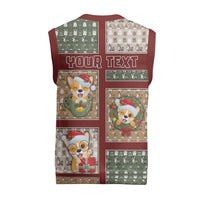 Personalized Corgi Christmas Knitted V-Neck Vest Merry Corgmas - Wonder Print Shop