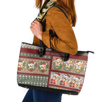 Corgi Christmas Leather Tote Bag Merry Corgmas - Wonder Print Shop