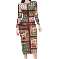 Personalized Corgi Christmas Long Sleeve Bodycon Dress Merry Corgmas - Wonder Print Shop