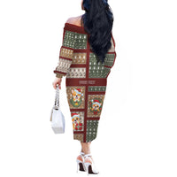 Personalized Corgi Christmas Off The Shoulder Long Sleeve Dress Merry Corgmas - Wonder Print Shop