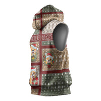 Personalized Corgi Christmas Sleeveless Hoodie Merry Corgmas - Wonder Print Shop