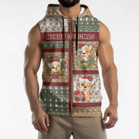 Personalized Corgi Christmas Sleeveless Zip Hoodie Merry Corgmas - Wonder Print Shop