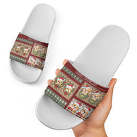Corgi Christmas Slide Sandals Merry Corgmas - Wonder Print Shop